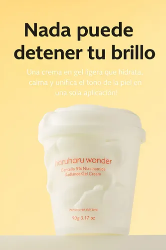 Haruharu Wonder Centella 5% Niacinamide Radiance Gel Cream Normal A Grasa Día/noche