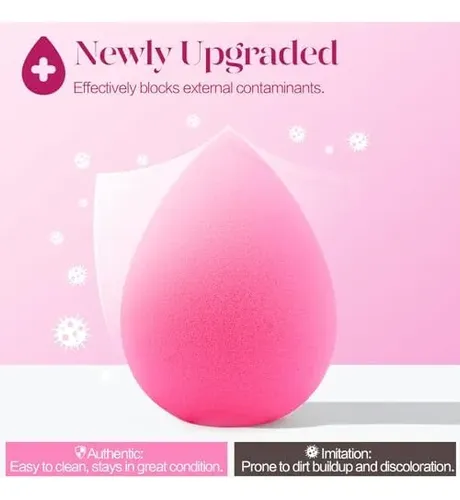 6 Pcs Beakey Super Soft Makeup Sponge Set Pink Latex Free