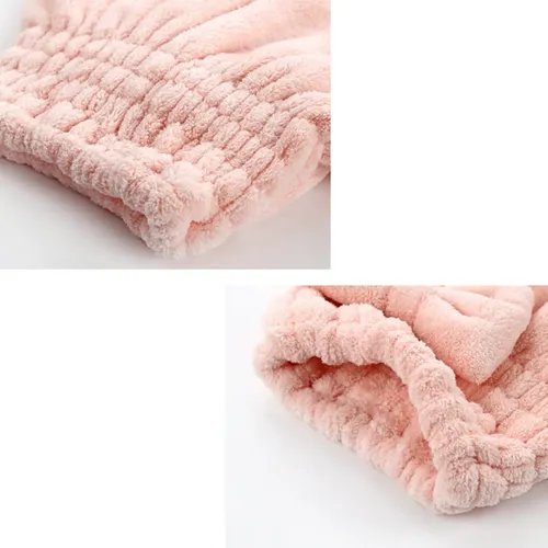 2 Uds. Gorros De Secado Coral Absorben Agua Con Moño