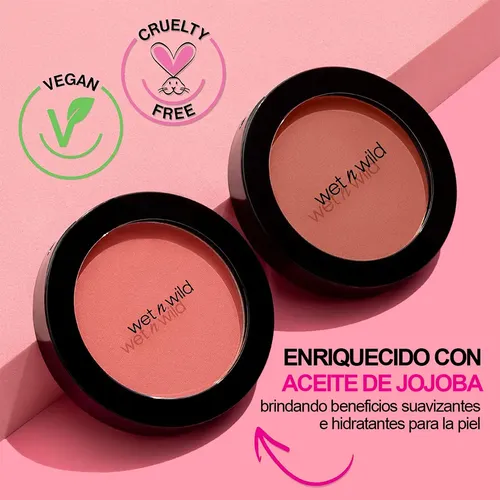 Wet N Wild Rubor En Polvo Compacto Blush Coloricon Tono del maquillaje Pinch me pink