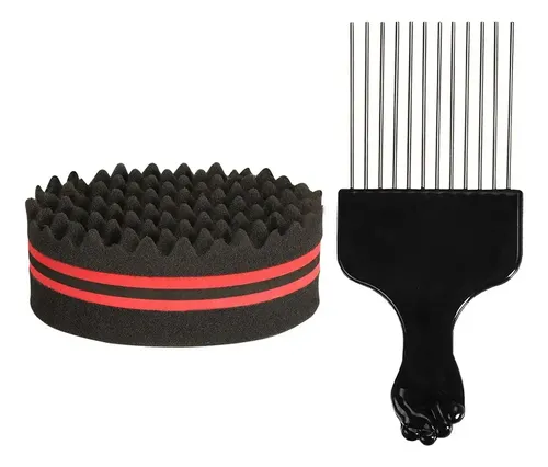 Cepillo De Esponja Peine Afro Para Peinar El Cabello Con /