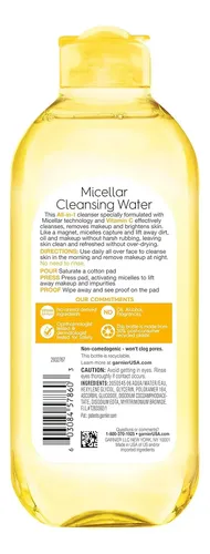 Agua Micelar Garnier Con Vitamina C, Limpiador Facial Y…