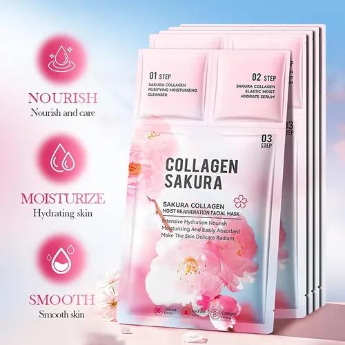 Mascarilla De Colágeno En Tres Pasos Sadoer Sakura Delicate