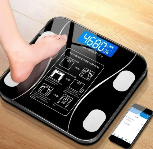 Balanza De Baño Bluetooth Familiar Ultra Slim 180kg A Pila
