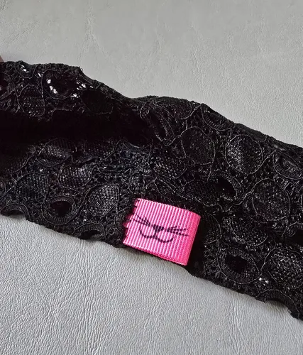 Vincha Diadema Tela Encaje Elastizada Accesorio Depelo Calad Negro Circulos