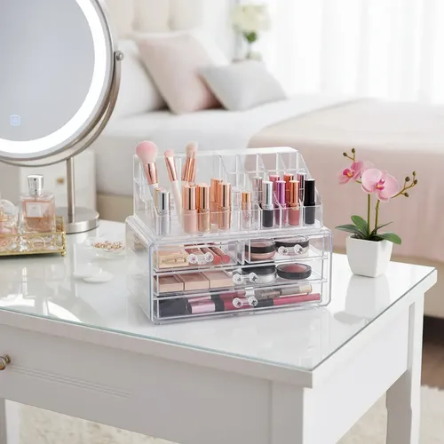 Organizador Maquillaje Cosmeticos Belleza 4 Cajones Plastico