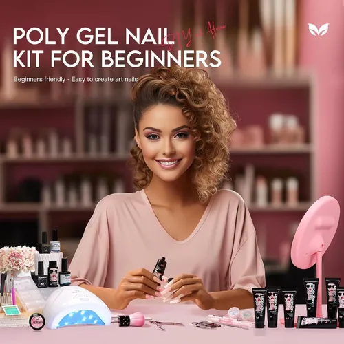 Kit Polygel Uñas Completo Con Lámpara Uv 48w Profesional
