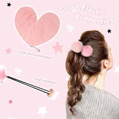 8 Pcs Accesorios Para El Cabello – Pom Pom Rosa Rosa