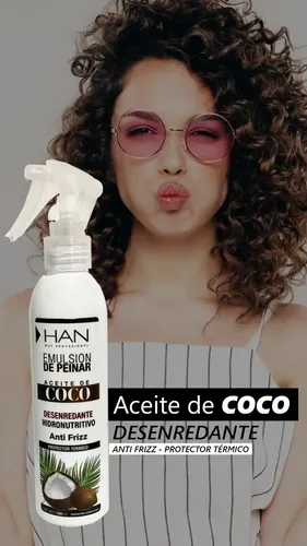 Han Emulsión De Peinar Aceite De Coco Apto Método Curly Girl