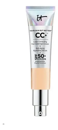 It Cosmetics CC Cream con Protector Solar FPS 50+ – Base de Maquillaje Correctora de Cobertura Completa, 7 en 1 con Suero Hidratante, Vitamina E y Niacinamida, 32 ml