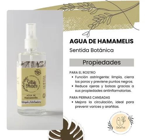 Agua De Hamamelis Natural Orgánica Piel Rostro Piernas 120ml