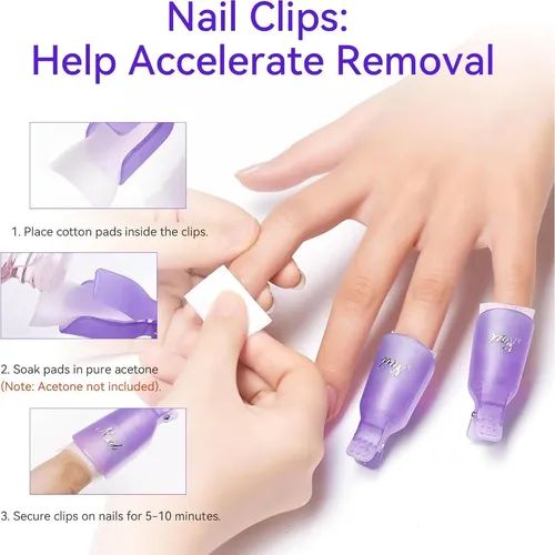 Kit De Clips Para Quitar Esmalte En Gel Makartt 20 Piezas