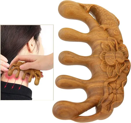Peine De Masaje De Dientes Anchos Meridian Marrón Claro