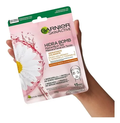 Mascarilla Calmante En Tela Hidra Bomb Garnier Skin Active 1 Tipo de piel Sensible