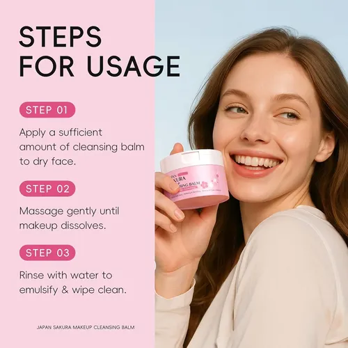 Bálsamo Limpiador De Maquillaje Sakura, Removedor Hidratante