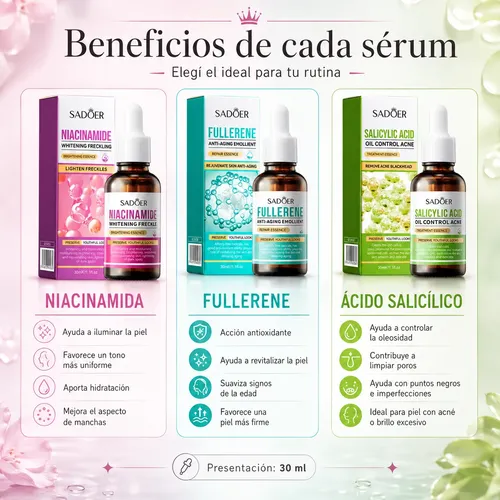 Combo X3 Serum Facial Tratamiento Rutina Completa Coreana