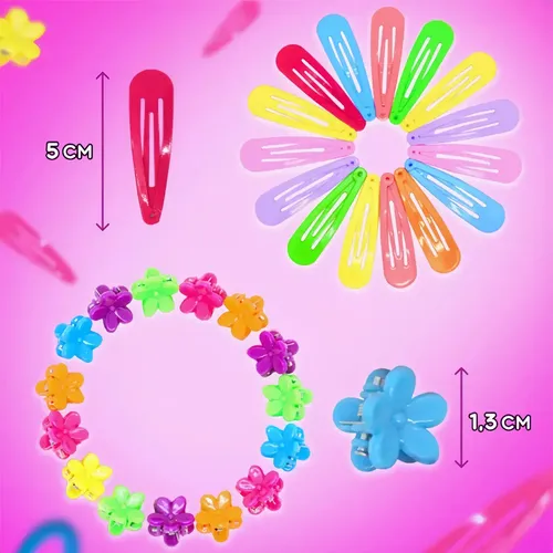 1560 Piezas De Scrunchies, Diademas Y Accesorios Para Cabell Multicolored Mixed / Solid And Patterned Pieces
