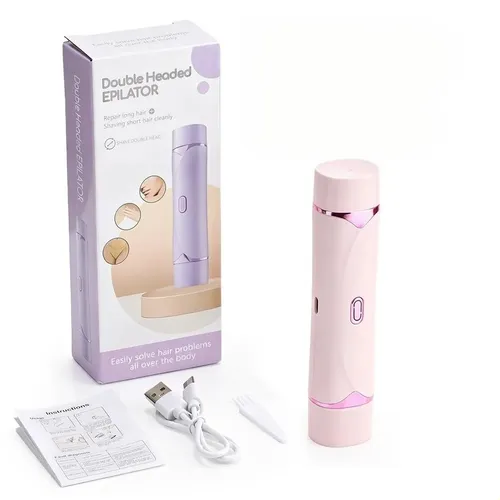 Depiladora Eléctrica 2 Cabezas Seco/mojado Rosa