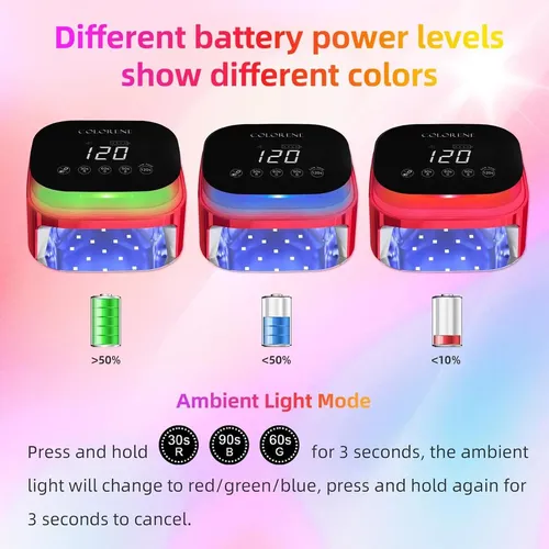 Lámpara De Uñas Uv Led Colorene U01pro 60w Inalámbrica