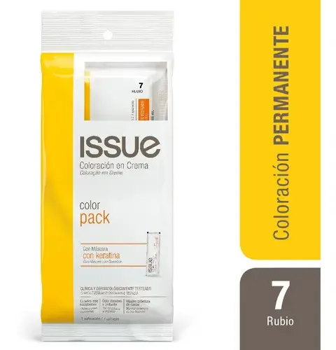 Issue Color Pack Con Máscara Con Keratina Tono 7 Rubio