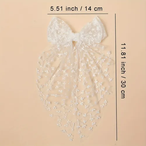 Coletero De Encaje Con Moño Para Mujeres Y Niñas 1 Uds Blanquecino Lace