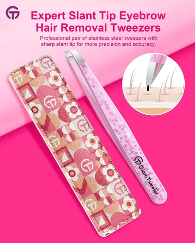 Pinzas Para Depilación De Cejas Glamtweeler Expert Con Funda