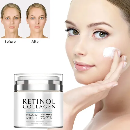 Crema Facial Con Colágeno Y Retinol, Líneas Suaves Y Finas,  Todo Tipo De Piel Día/noche