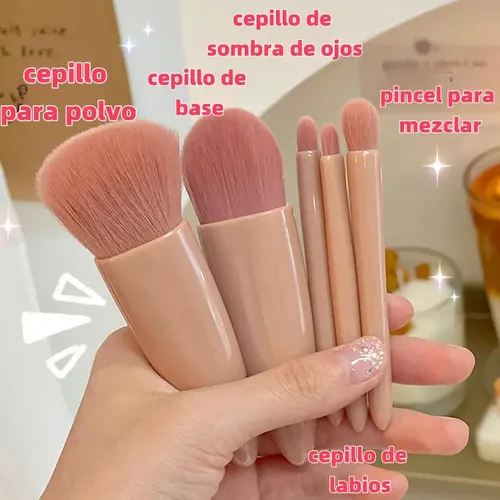 P/j Set Juego De Brochas De Maquillaje Con Espejo Estuche