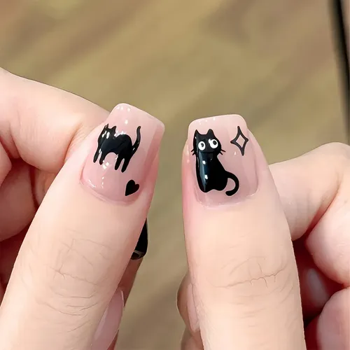 8pcs Pegatinas De Uñas De Gato De Dibujos Animados Para Muje