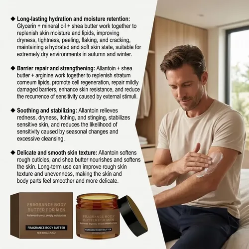 Manteca Corporal Con Fragancia Para Hombre, Crema Corporal Hidrat