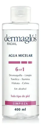 Dermaglos Agua Micelar 6 En 1 Desmaquillante X 400 Ml