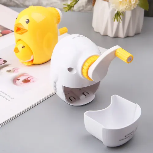 Sacapuntas Mecánico De Mano, Bonito Diseño Kawaii Chick  Amarillo