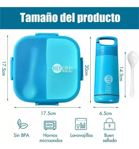 . / . . Set De Almuerzo For Estudiantes: Caja De Plástico