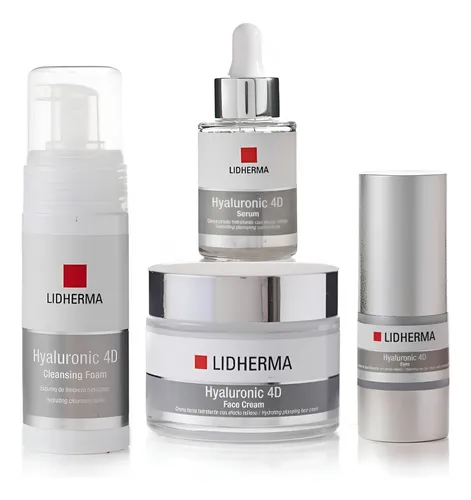 Lidherma Kit Hyaluronic 4d Limpieza Sérum Crema Facial Ojos