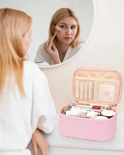 Relavel Bolsa De Maquillaje Grande, Bolsa De Cosméticos Port