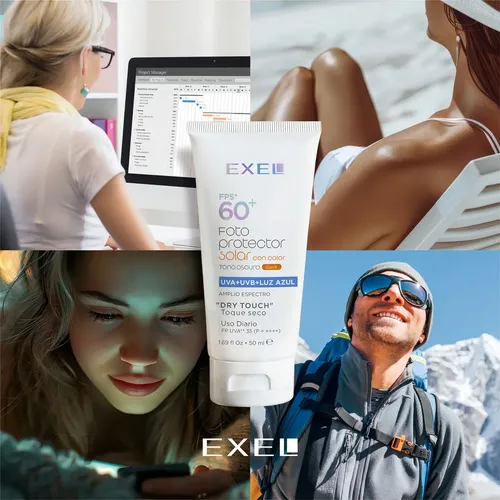 Exel Fotoprotector Solar Fps 60. Uva + Uvb + Luz Azul C 50ml – Tono Claro