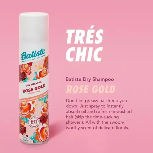 Shampoo Seco Batiste Rose Gold En Aerosol Lavado Sin Agua