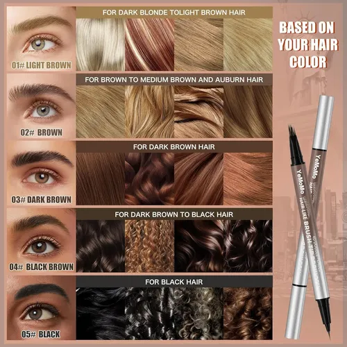 Delineador De Cejas 4d Marrón Oscuro Impermeable