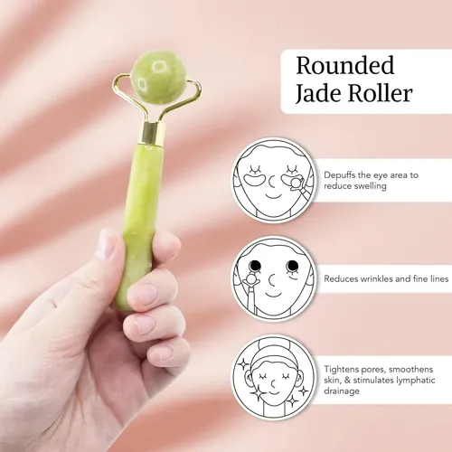 Set Masajeador Facial 3 En 1 Jade Natural Para Piel