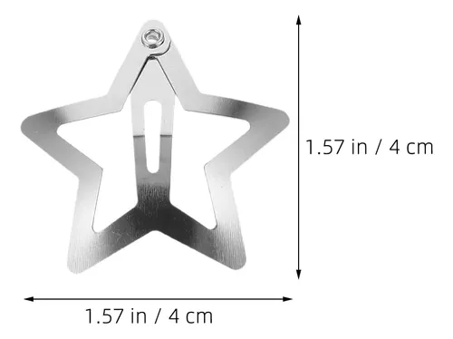 Clips De Pelo Estrella Plateados – 20 Piezas Broches Para