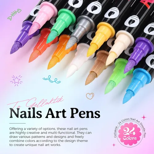 Set 24 Marcadores Uñas Colores Secado Rápido Diy