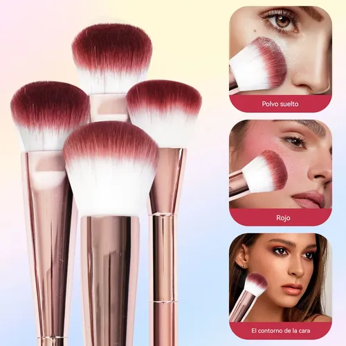 Set De 12 Pinceles Para Todo Tipo De Maquillaje