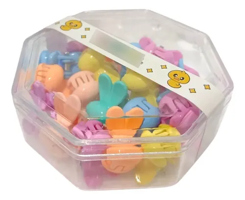 Caja De 20 Broches De Pelo De Conejitos Cbx Varios Colores