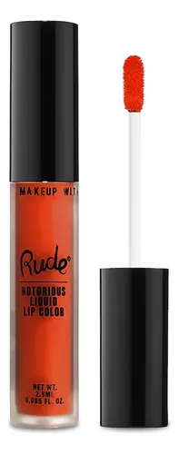 Labial Líquido Rude Cosmetics Notorious Rich Larga Duración Color Atomic Anger