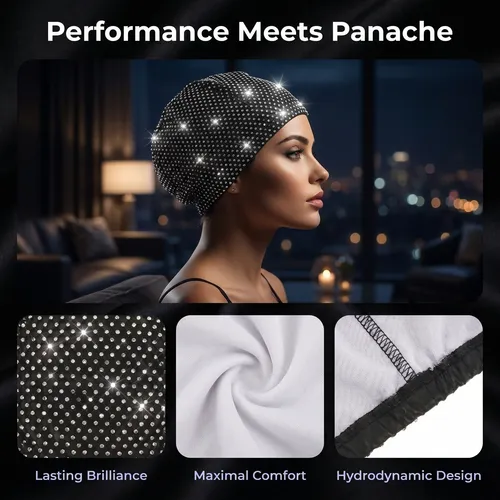 Gorro De Baño Elástico: Moderno Gorro De Baño Con Diamantes