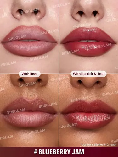 Dúo Lápiz Labial y Delineador Sheglam Glam 101 en Tono Blueberry Jam
