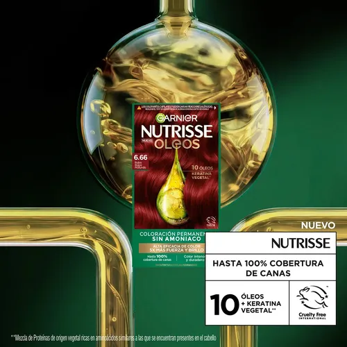 Nutrisse Tintura Permanente Sin Amoníaco Tono 6.66 Oleos 130g