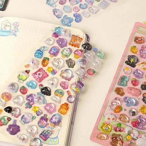 Yxx.. 8 Pegatinas De Dibujos Animados Con Forma De Diamante