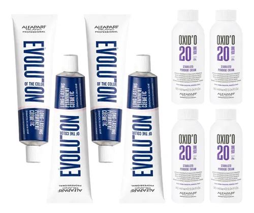 Alfaparf Evolution Kit X4 Tinturas 4 Oxidantes Coloración 3c