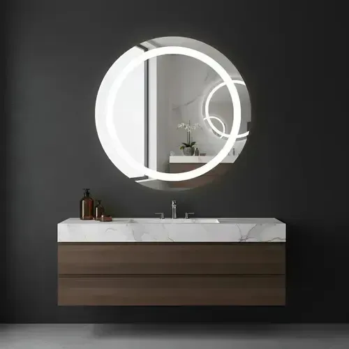 Espejo Redondo Luz Led Touch 60cm Frío Dimerizable
